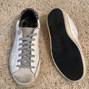 P448 black and grey leather cheetah print Size 38